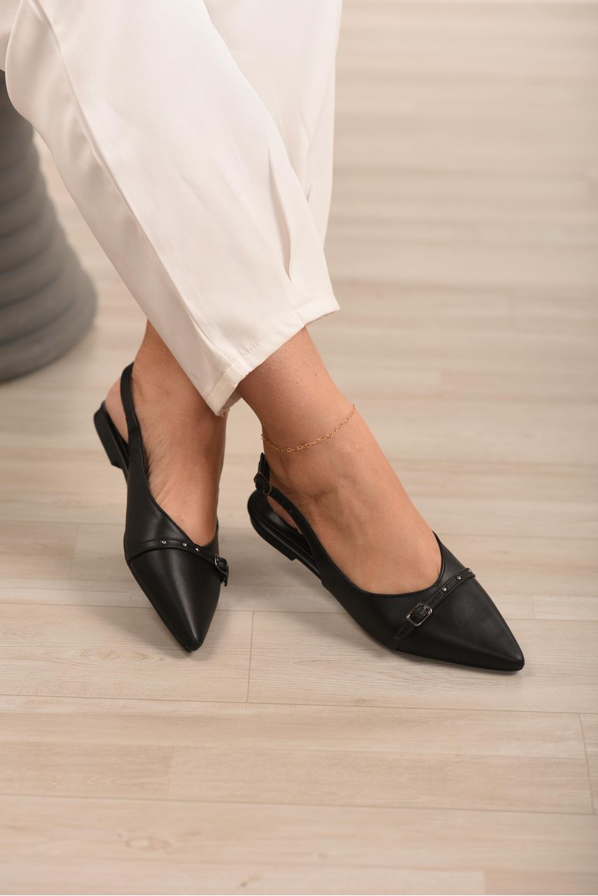 Sapatilha Slingback Mini Fivela_3075- Preto - CATALOGO DE MODELOS