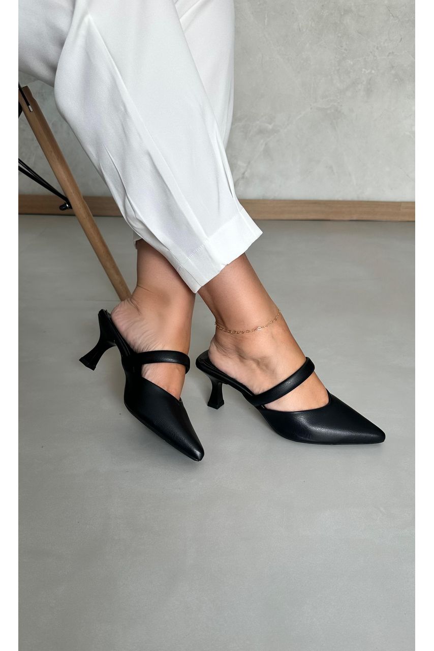 Scarpin Mule 8cm_3078- Preto - CATALOGO DE MODELOS
