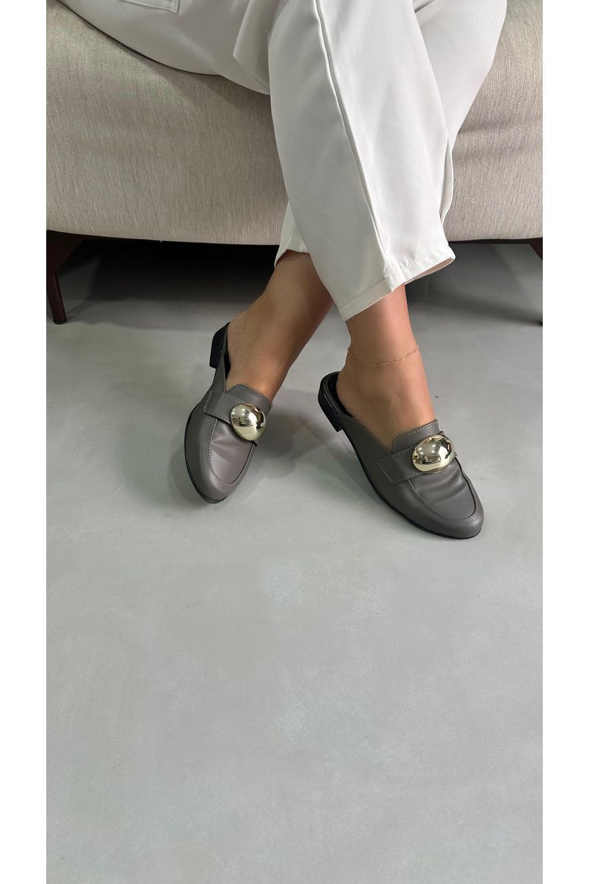 Mule Peça Orgânica 2 cm_3162- Cinza - CATALOGO DE MODELOS