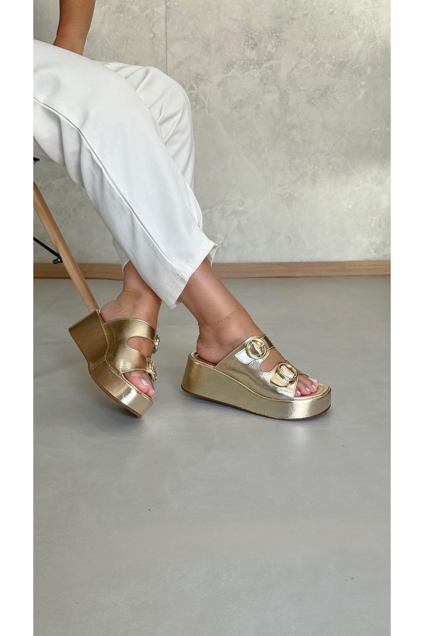 Anabela Fivela Redonda 6 cm_3188- Ouro - CATALOGO DE MODELOS
