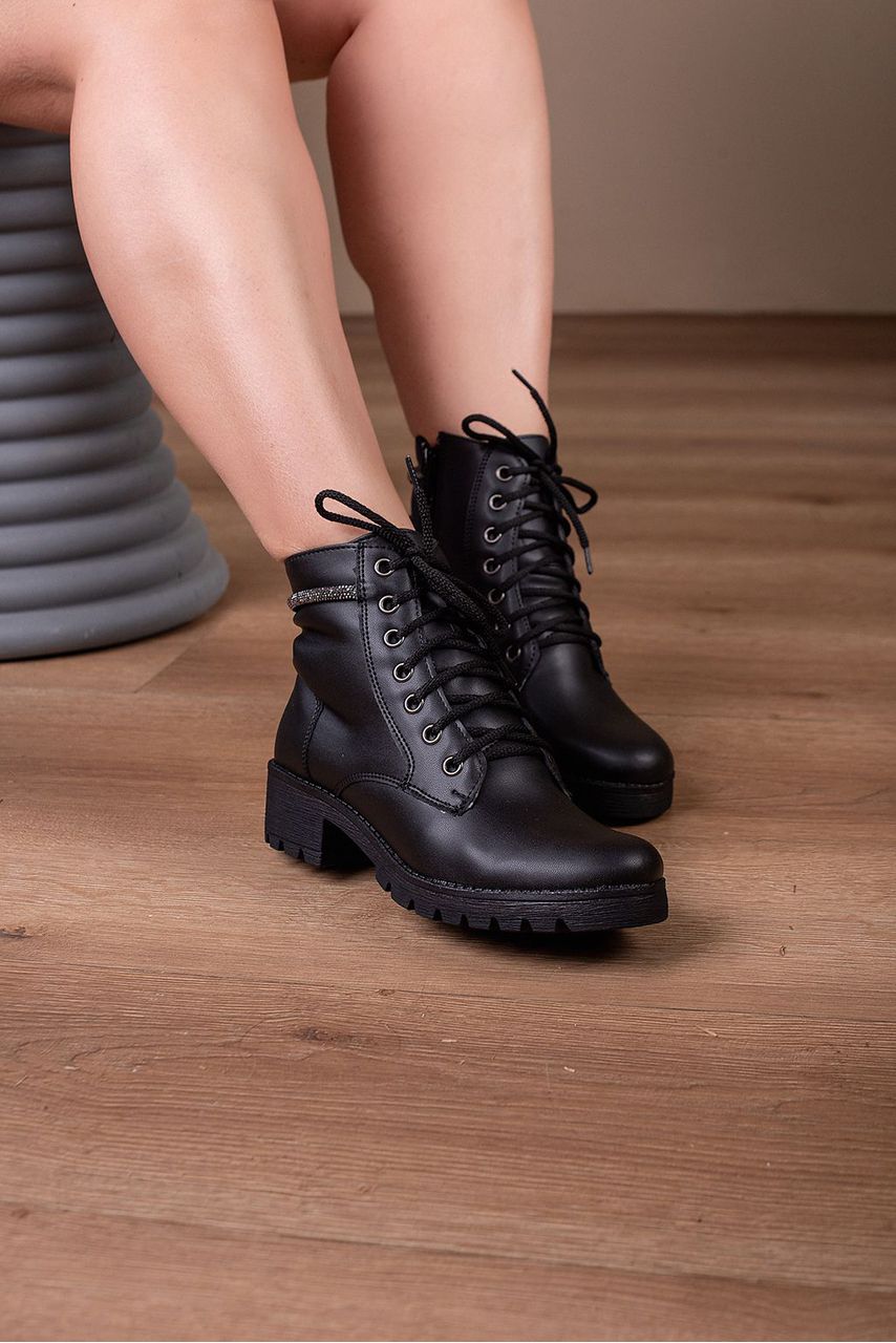 Bota Coturno F274 3 cm_318- Preto - CATALOGO DE MODELOS