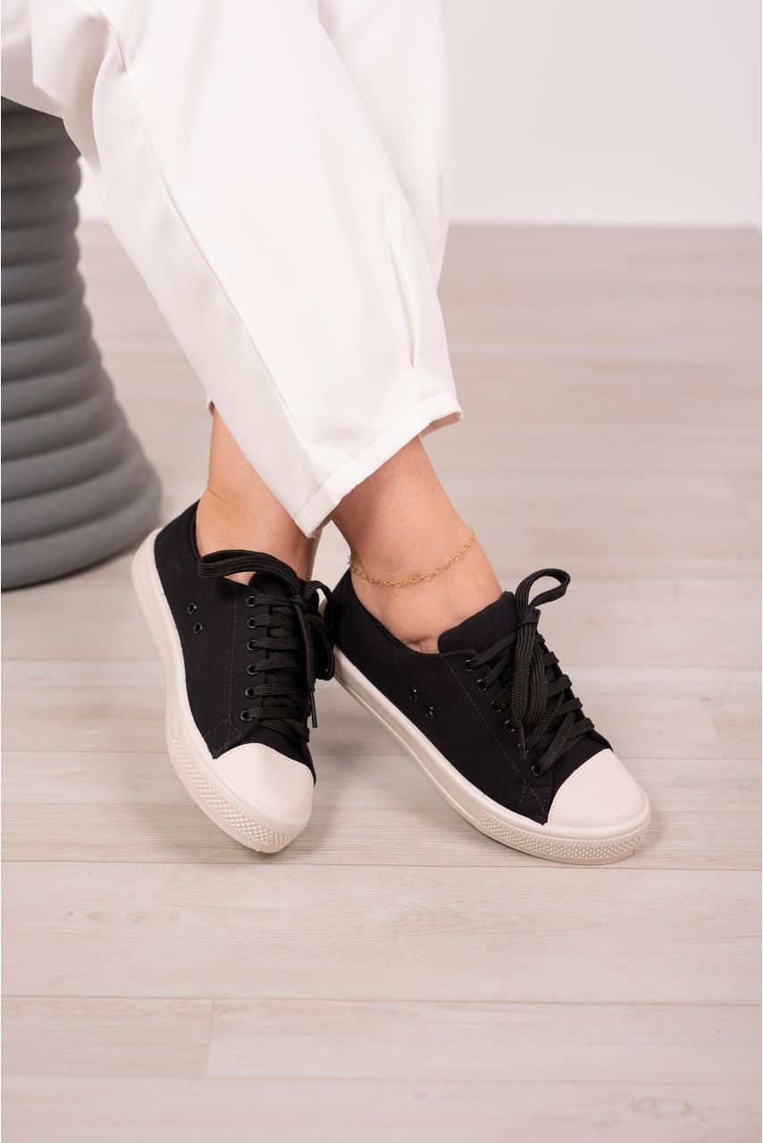 Tênis Biqueira Lona_3198- Preto - CATALOGO DE MODELOS