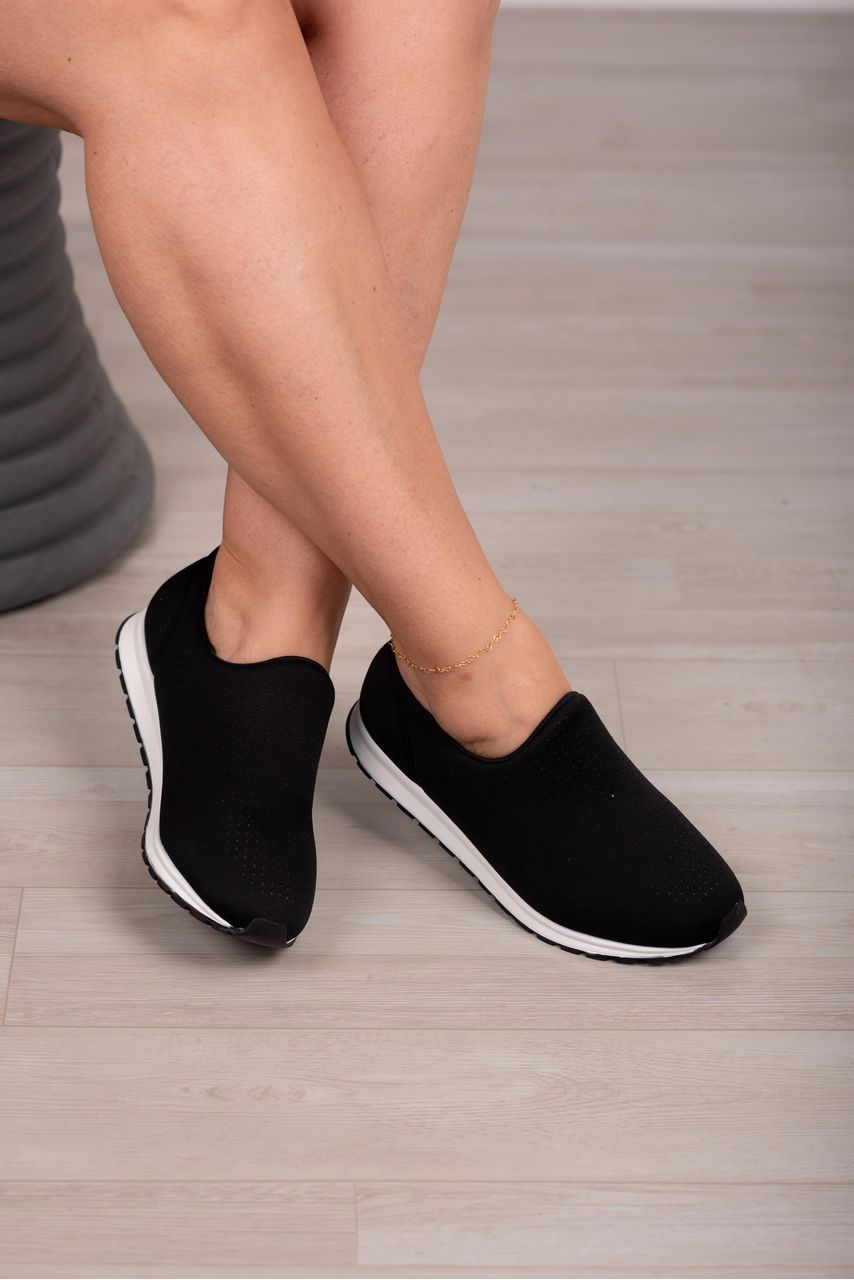 Tênis Slip On Tecido_3219- Preto - CATALOGO DE MODELOS