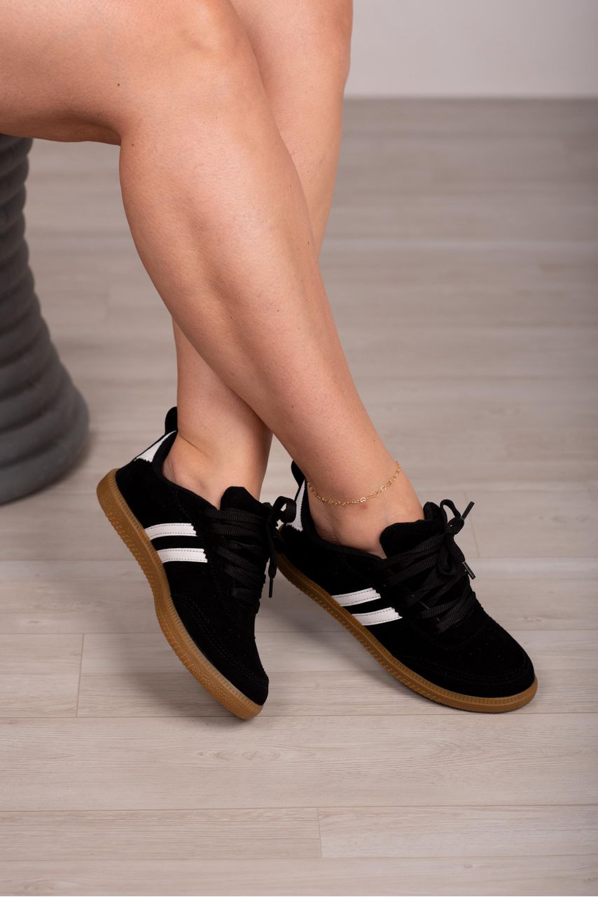 Tênis Camurça Listra_3240- Preto - CATALOGO DE MODELOS