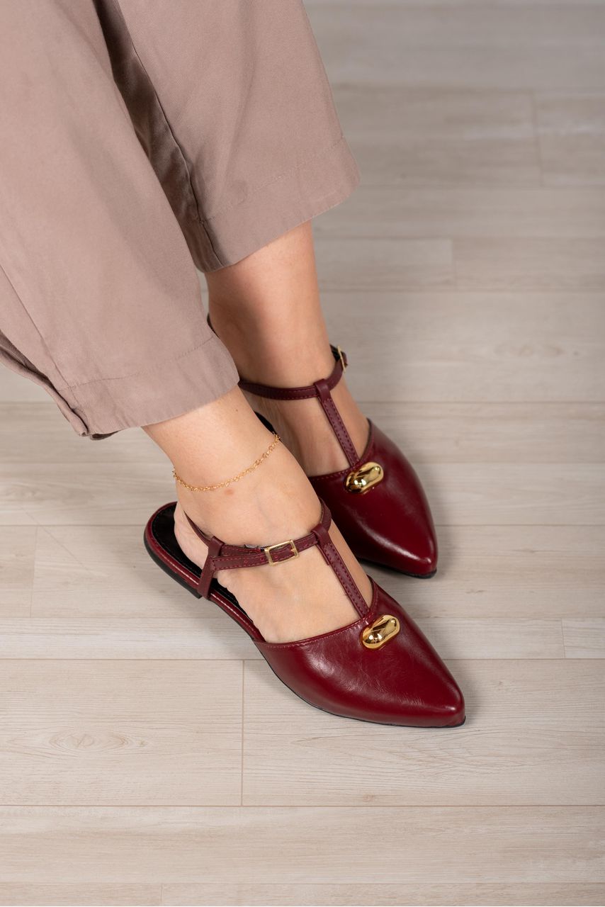 Sapatilha Slingback Peça_3246- Marsala - CATALOGO DE MODELOS