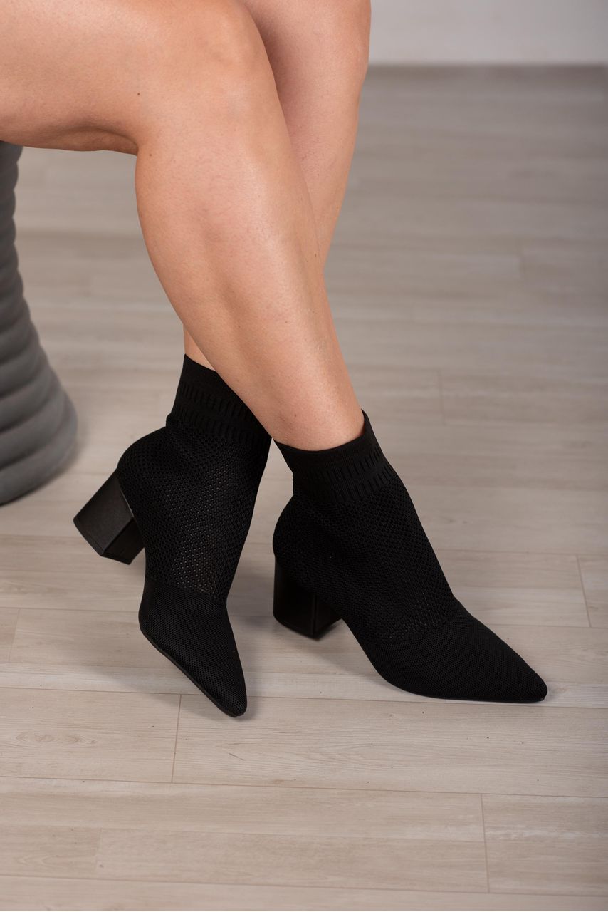 Bota Meia Tela 6cm_3248- Preto - CATALOGO DE MODELOS