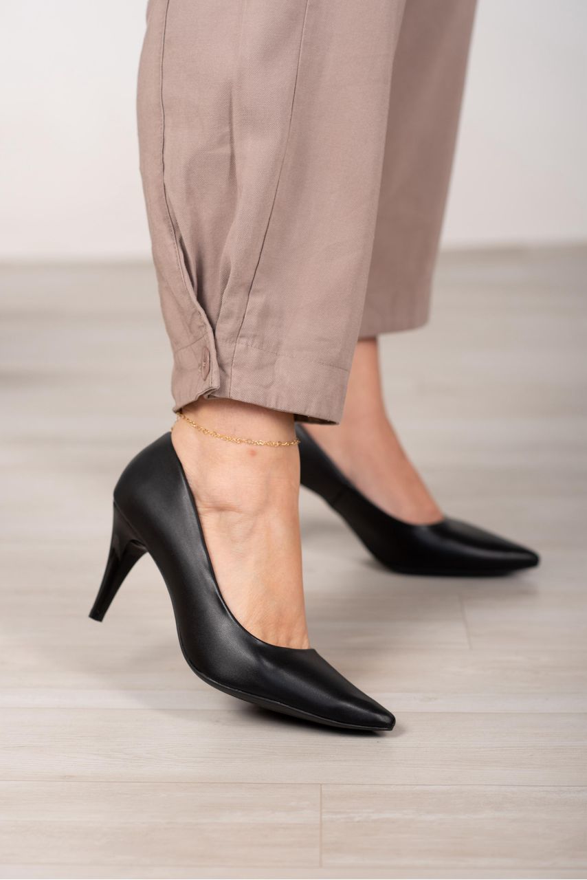 Scarpin Básico Liso 8cm_3257- Preto - CATALOGO DE MODELOS