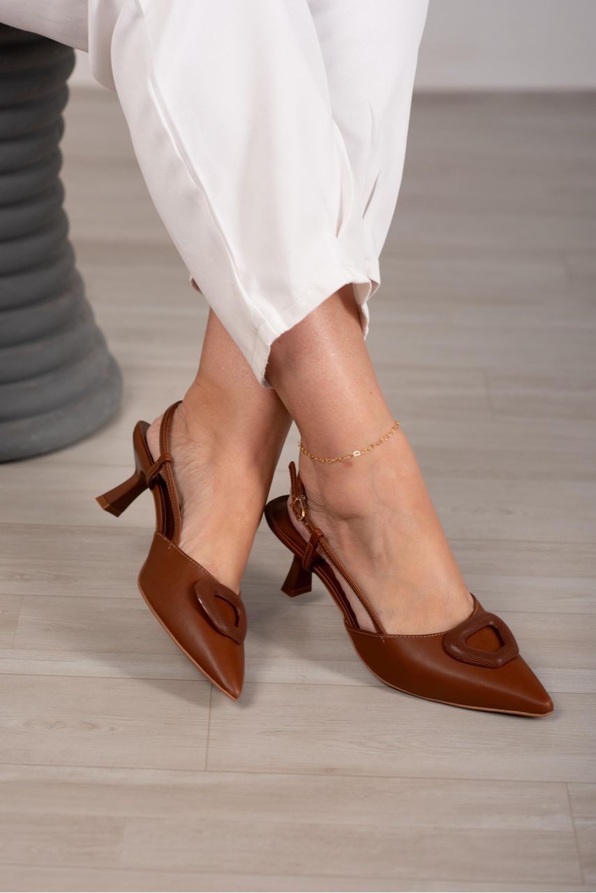 Scarpin Slingback Peça 7 cm_3268- Marrom - CATALOGO DE MODELOS