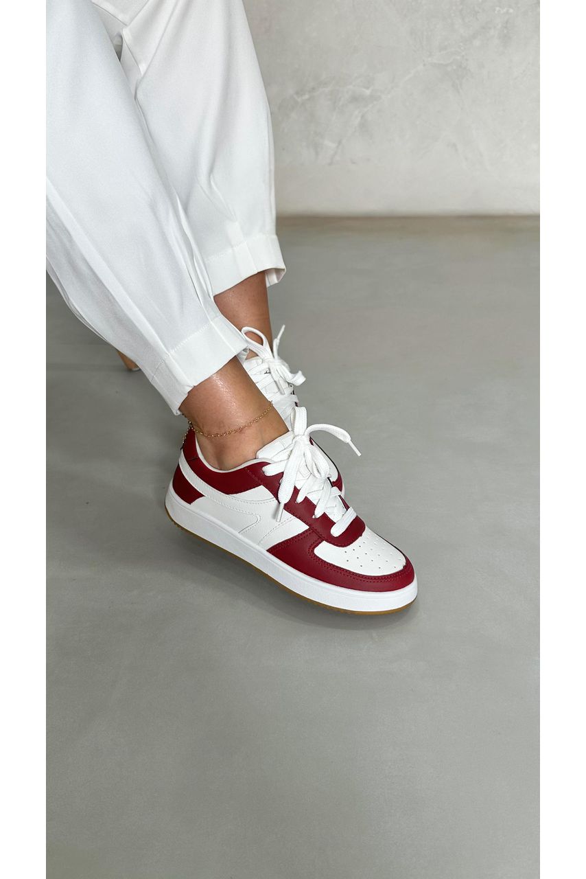 Tênis Básico EC621DJ_3311- Branco/ Marsala - CATALOGO DE MODELOS