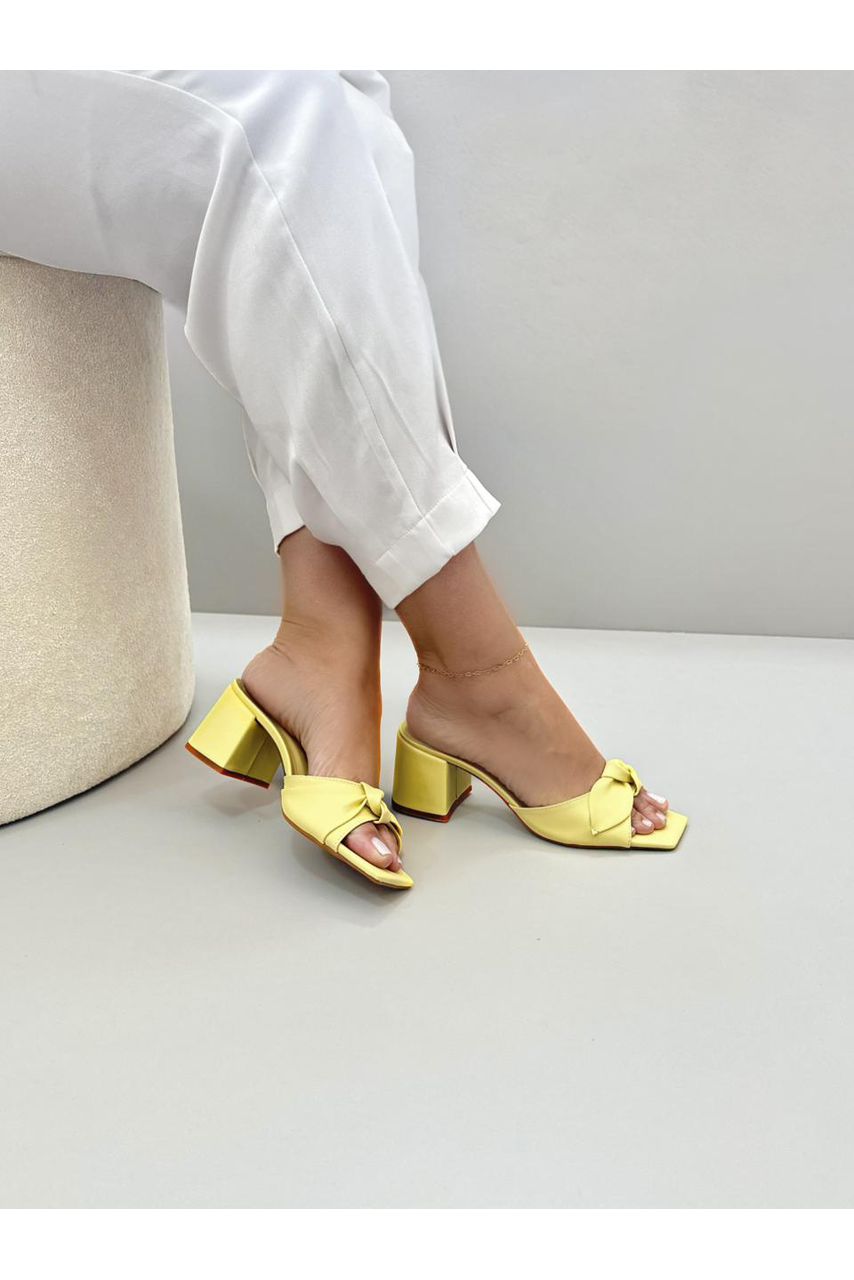 Tamanco Laço Folha 6 cm_3373- Amarelo - CATALOGO DE MODELOS