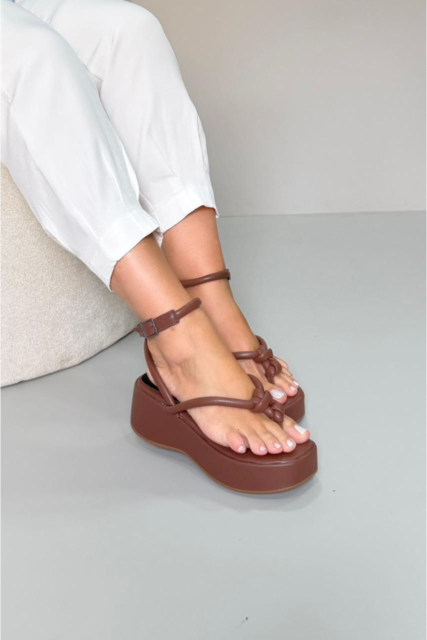 Anabela Cordas Soft Dedo 5 cm_3470- Marrom - CATALOGO DE MODELOS