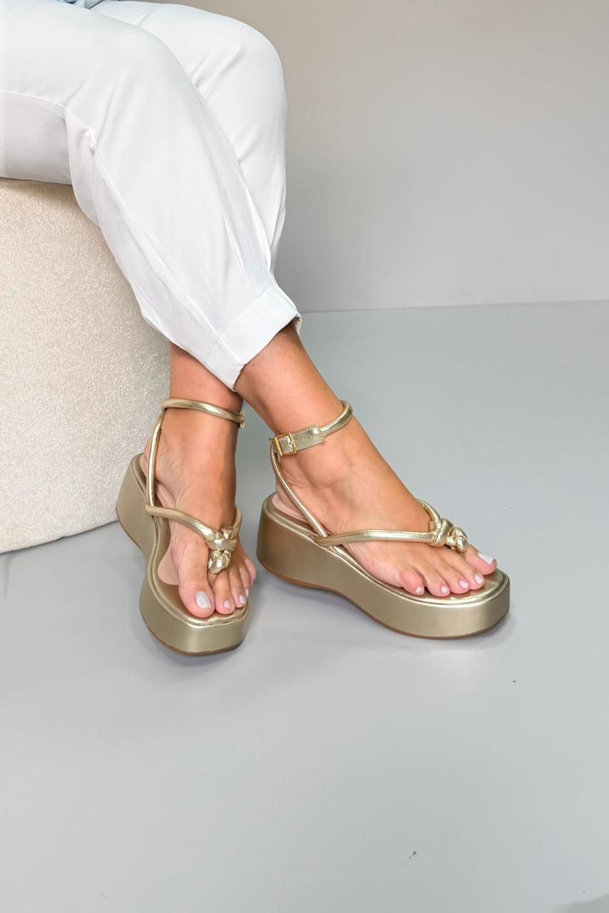 Anabela Cordas Soft Dedo 5 cm_3470- Ouro - CATALOGO DE MODELOS