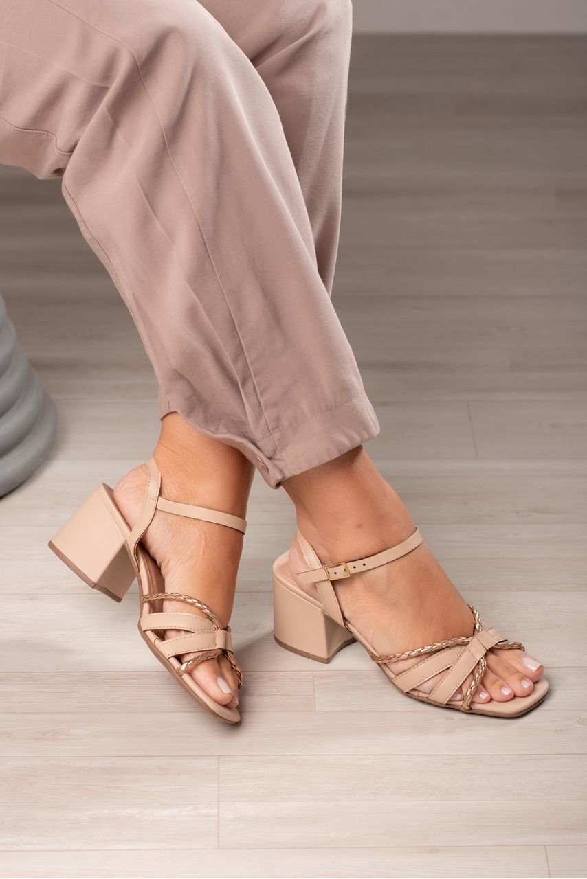Sandália Bloco Detalhe Corda 7 cm_449- Nude - CATALOGO DE MODELOS
