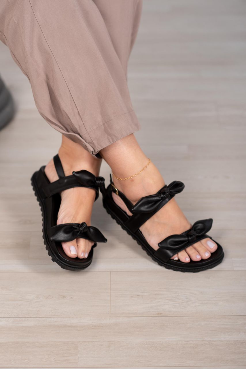 Sandália Papete Duplo Laço_574- Preto - CATALOGO DE MODELOS