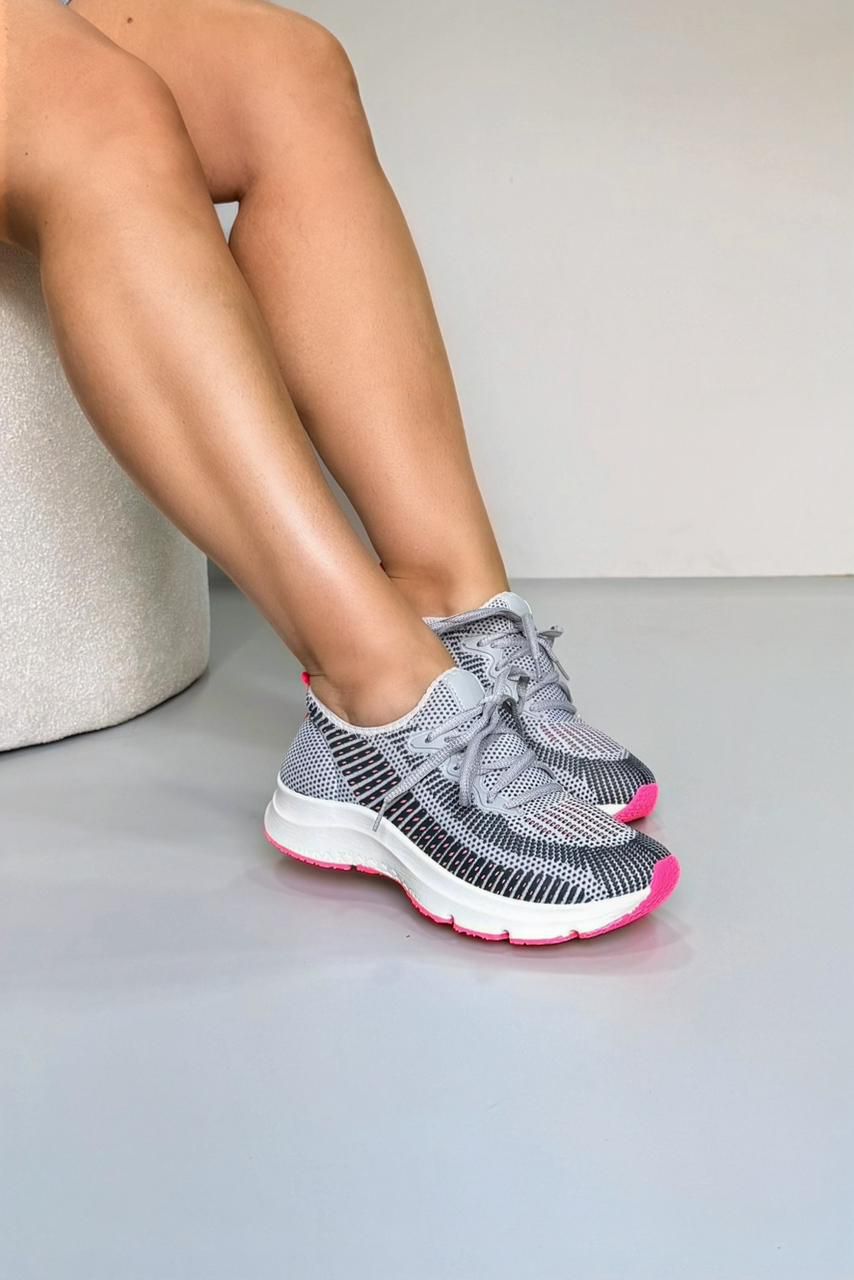 Tênis Academia SK1490_602- Cinza/Pink - CATALOGO DE MODELOS