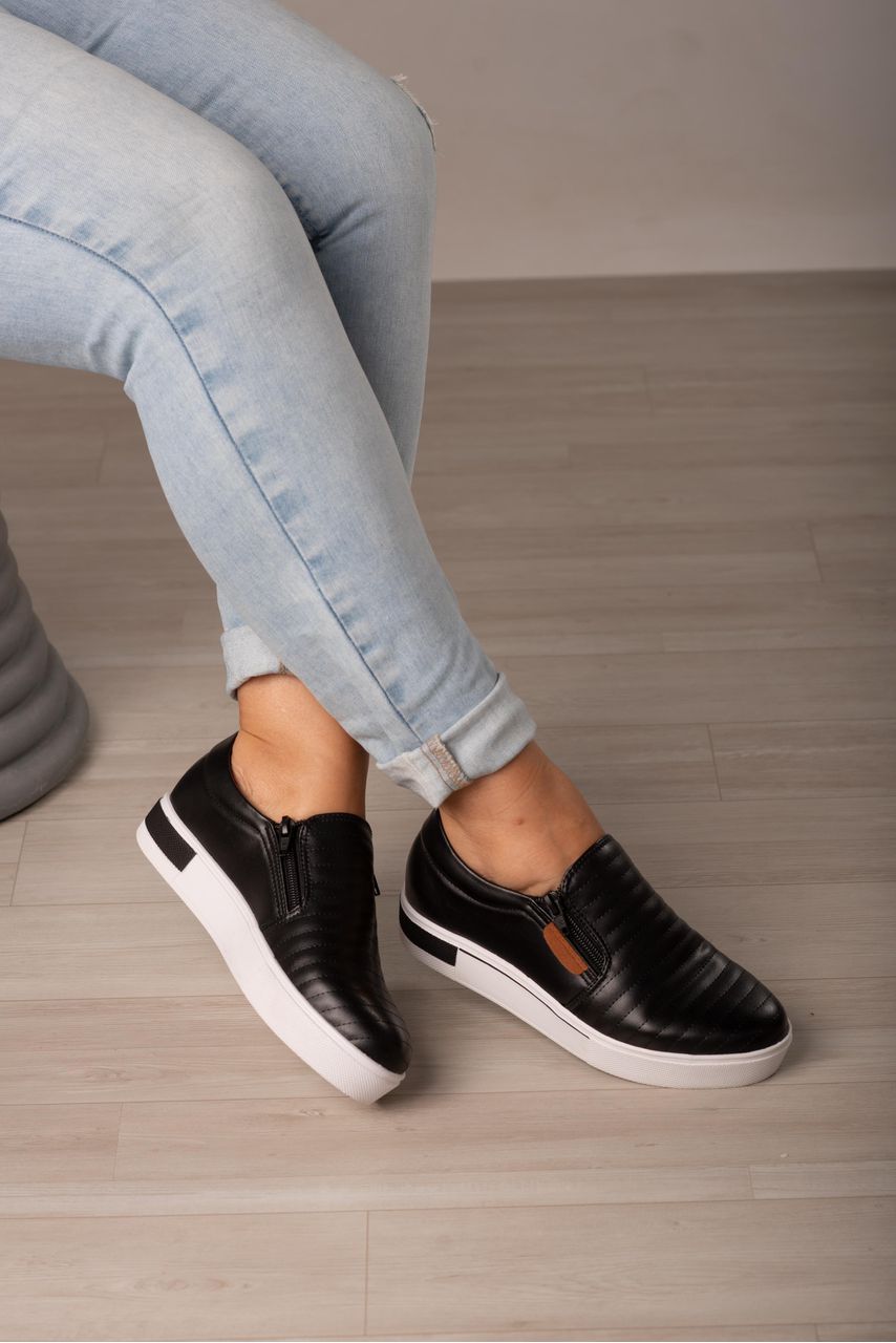 TÊNIS DUPLO ZÍPER SUPER CONFORTÁVEL_752-PRETO - CATALOGO DE MODELOS