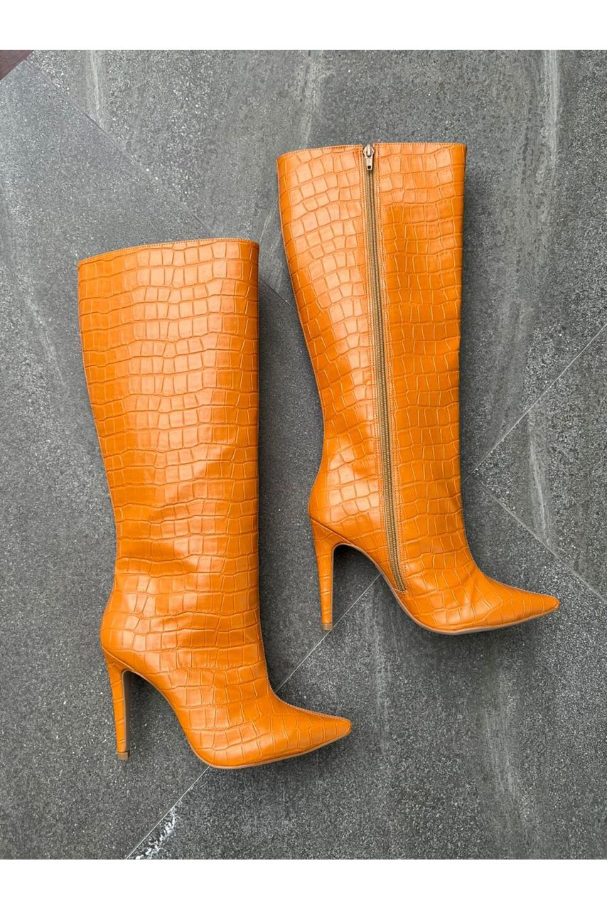 BOTA CANO ALTO CROCO 10CM_83 - LARANJA - CATALOGO DE MODELOS