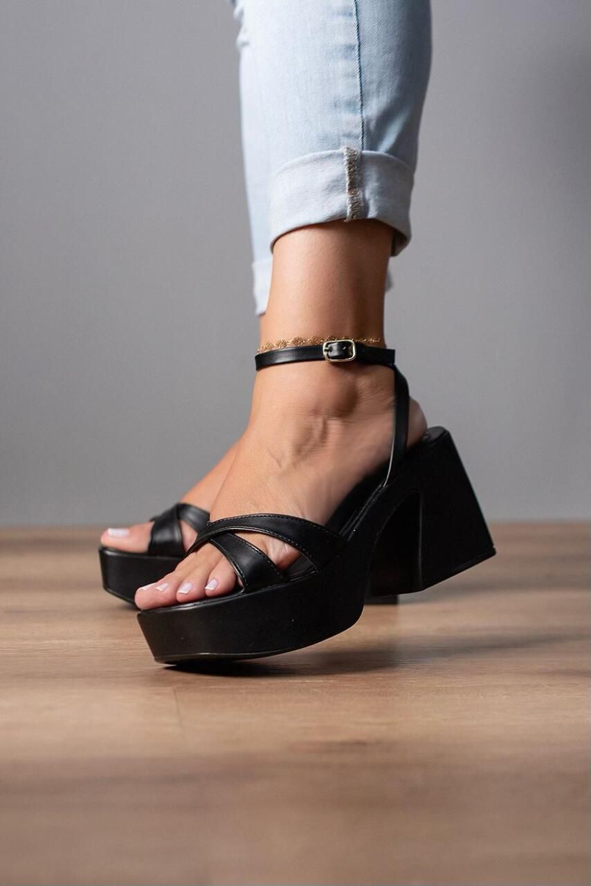 SANDÁLIA MEIA PATA SUPER LEVE 8CM_1901 - PRETO - CATALOGO DE MODELOS