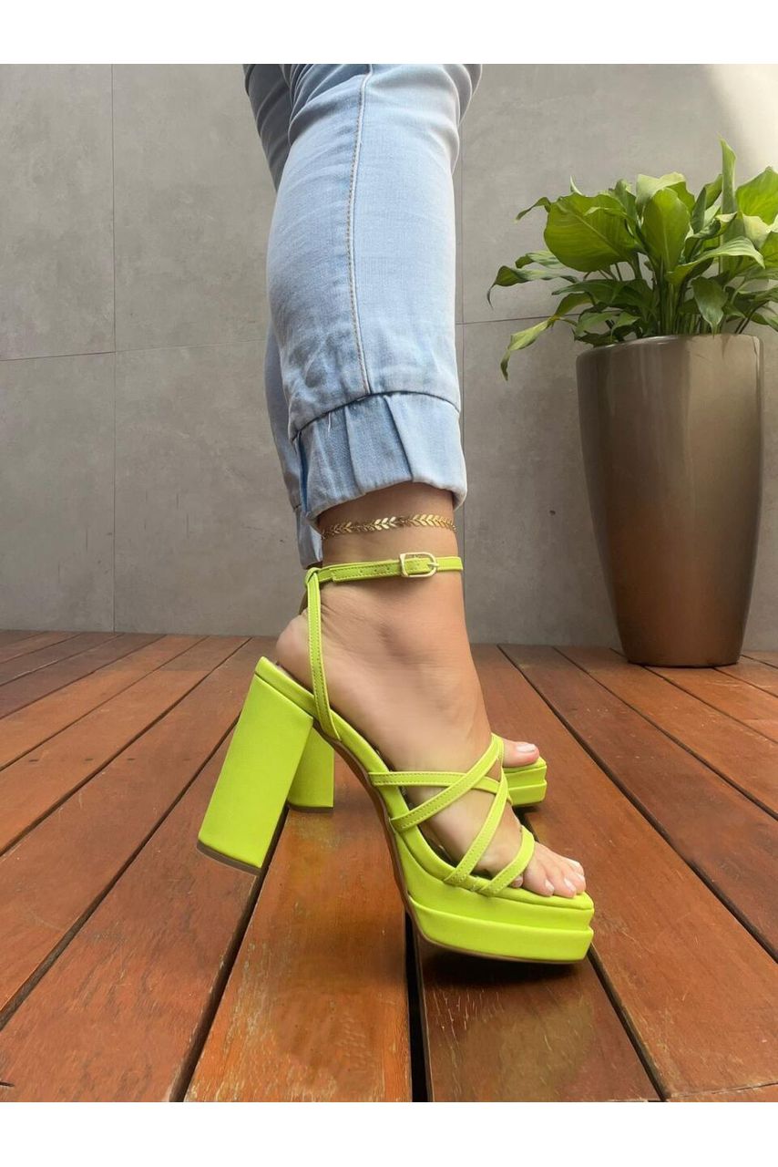SANDÁLIA MEIA PATA TIRAS 12CM_1496 - VERDE - CATALOGO DE MODELOS