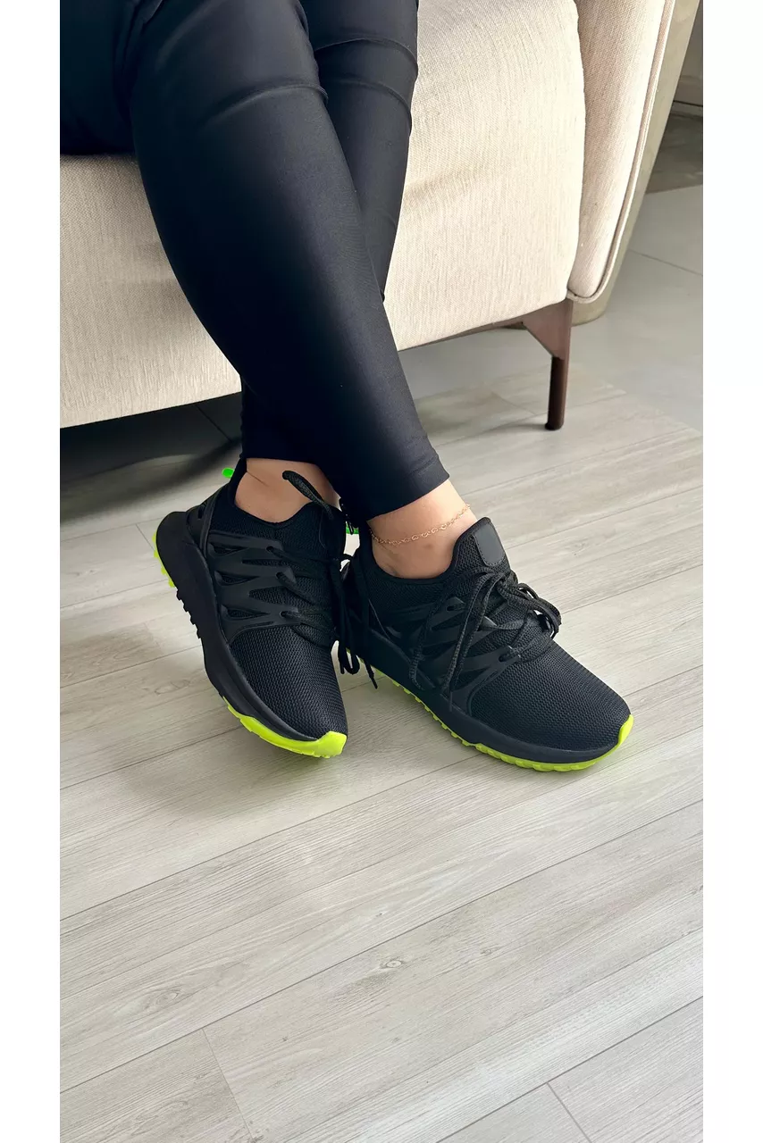 Tênis Academia SK3057_2100- Preto/ Verde - CATALOGO DE MODELOS