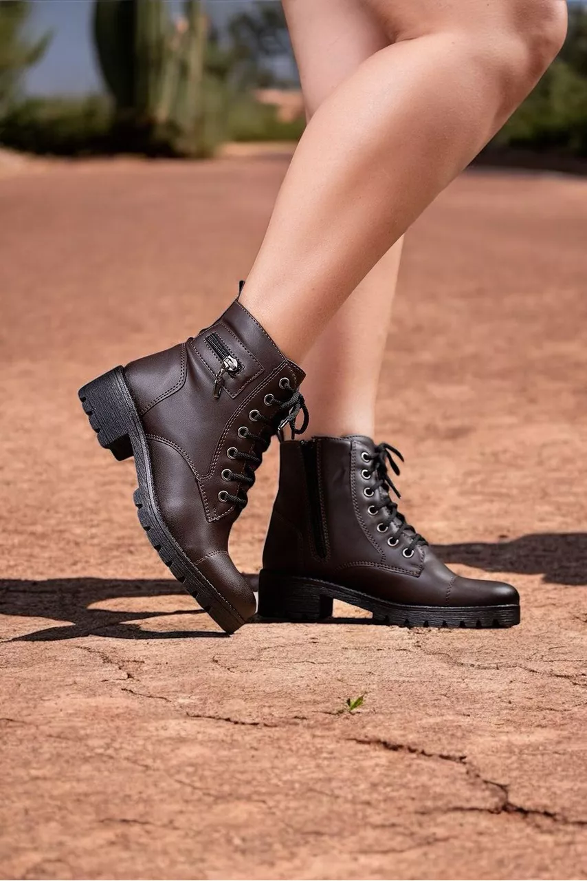 Bota Coturno F276 3 cm_304- Café - CATALOGO DE MODELOS