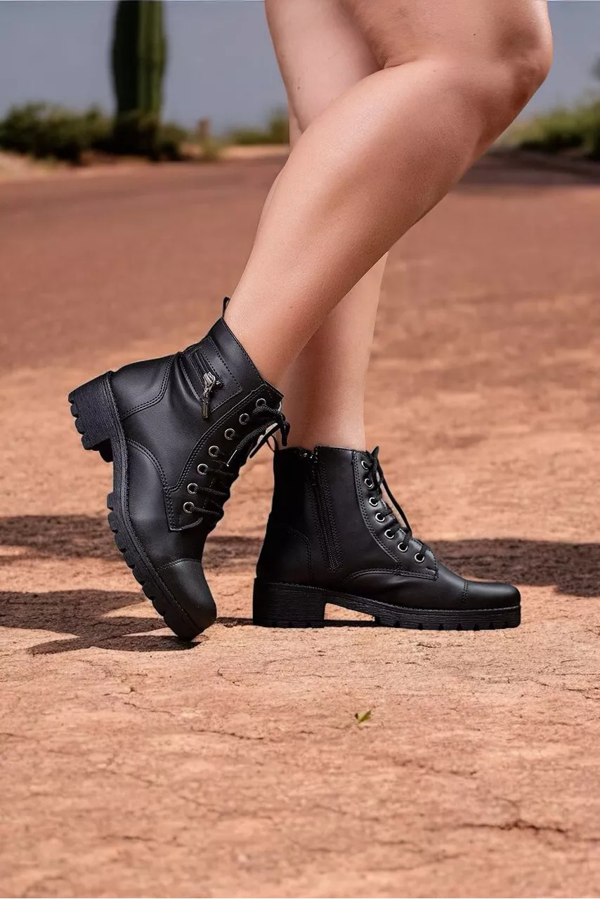 Bota Coturno F276 3 cm_304- Preto - CATALOGO DE MODELOS