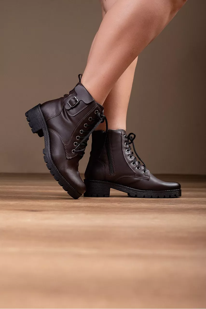Bota Coturno F277 3 cm_305- Café - CATALOGO DE MODELOS