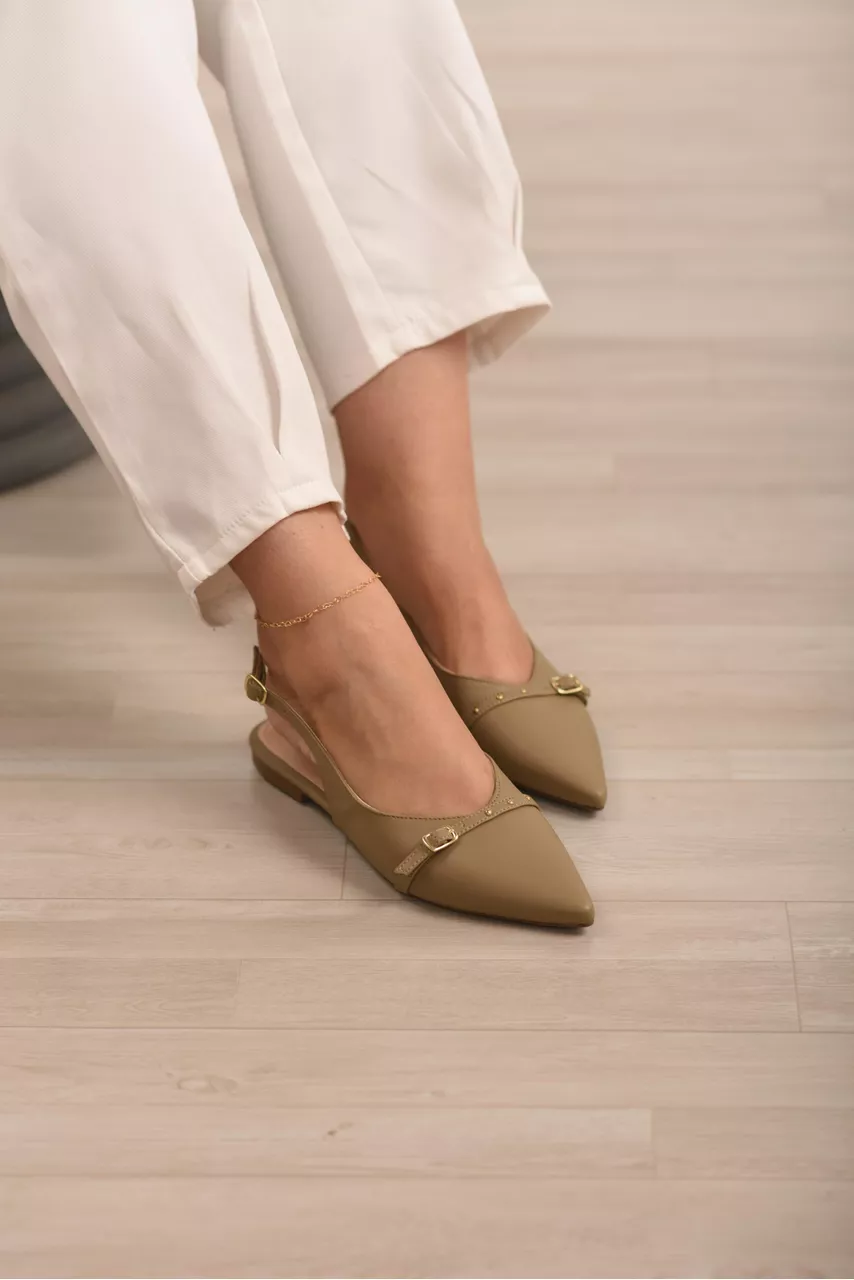 Sapatilha Slingback Mini Fivela_3075- Cinza - CATALOGO DE MODELOS
