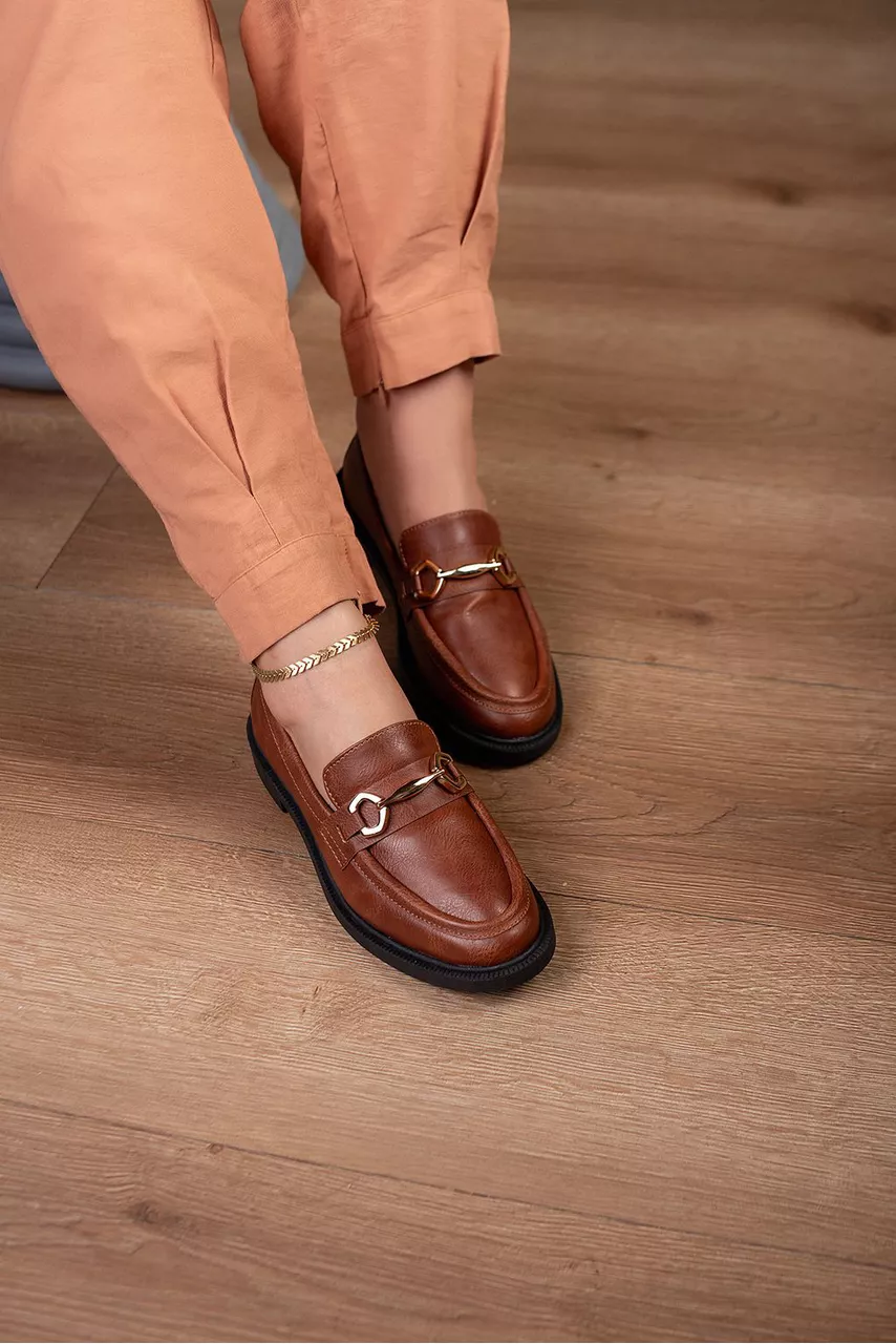 Mocassim Viés Fivela_307- Caramelo - CATALOGO DE MODELOS