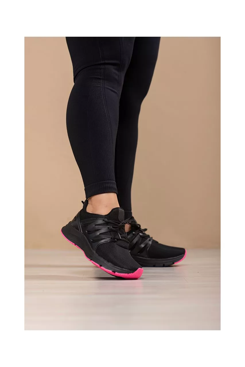 Tênis Academia SM3056_600- Preto/Pink - CATALOGO DE MODELOS