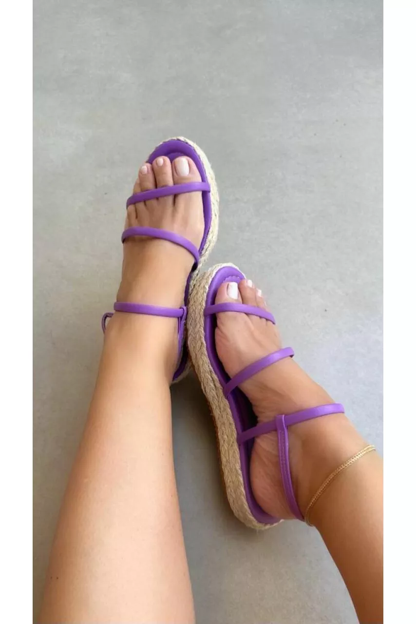 SANDÁLIA FLATFORM CORDA TIRAS_1732 - LILAS - CATALOGO DE MODELOS