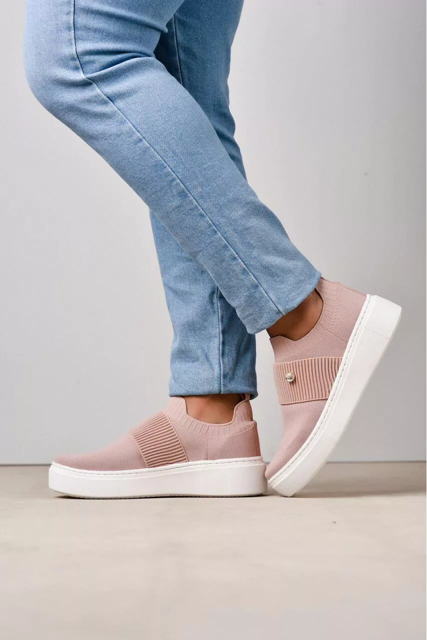 TENIS MEIA/PEDRA_815 - ROSE - CATALOGO DE MODELOS