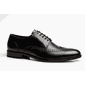 Sapato Social Trento - Derby em couro Preto- Sola de couro 