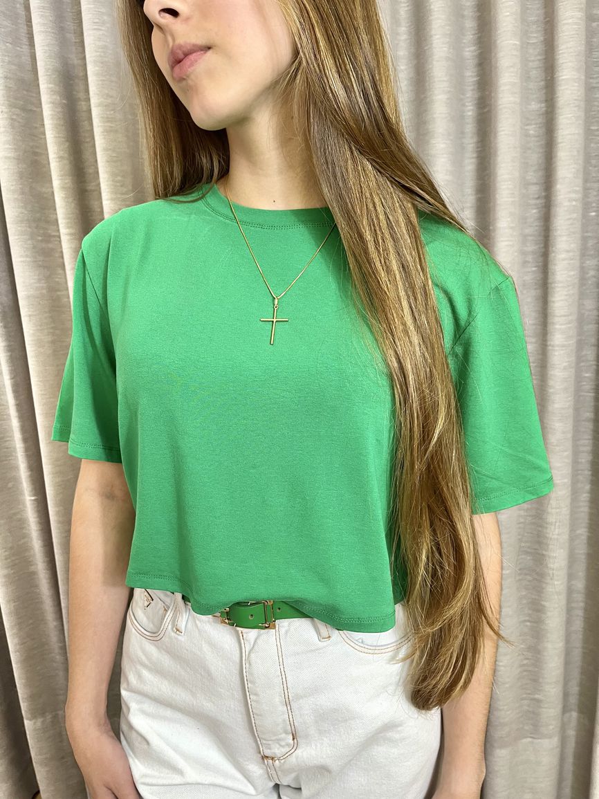 Cropped Básico Lavínia Verde - REAL STORE