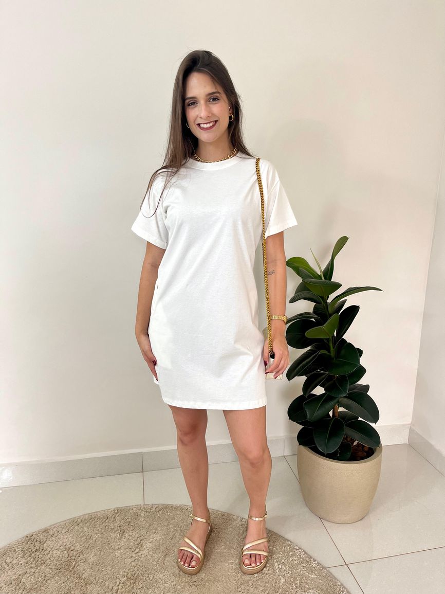 Vestido Básico Betina - Off - REAL STORE