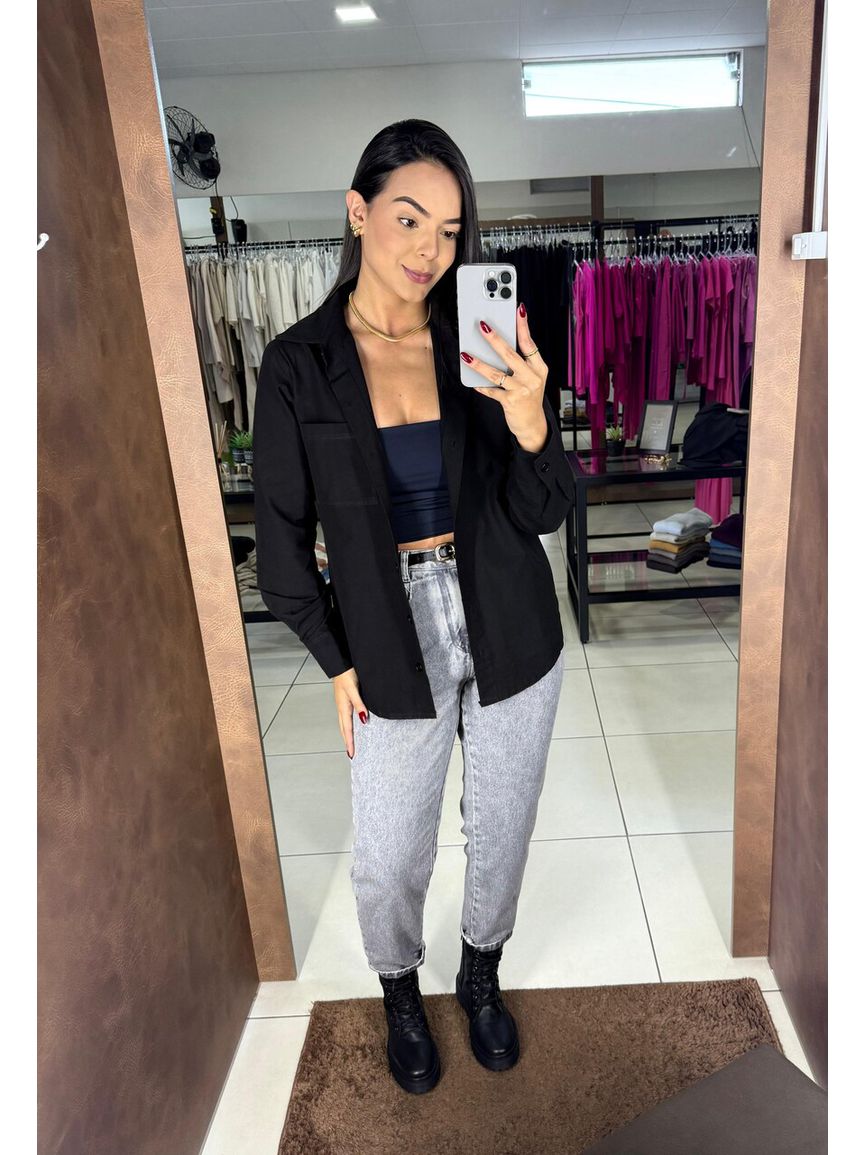 Camisa Emanuela - Preta - REAL STORE