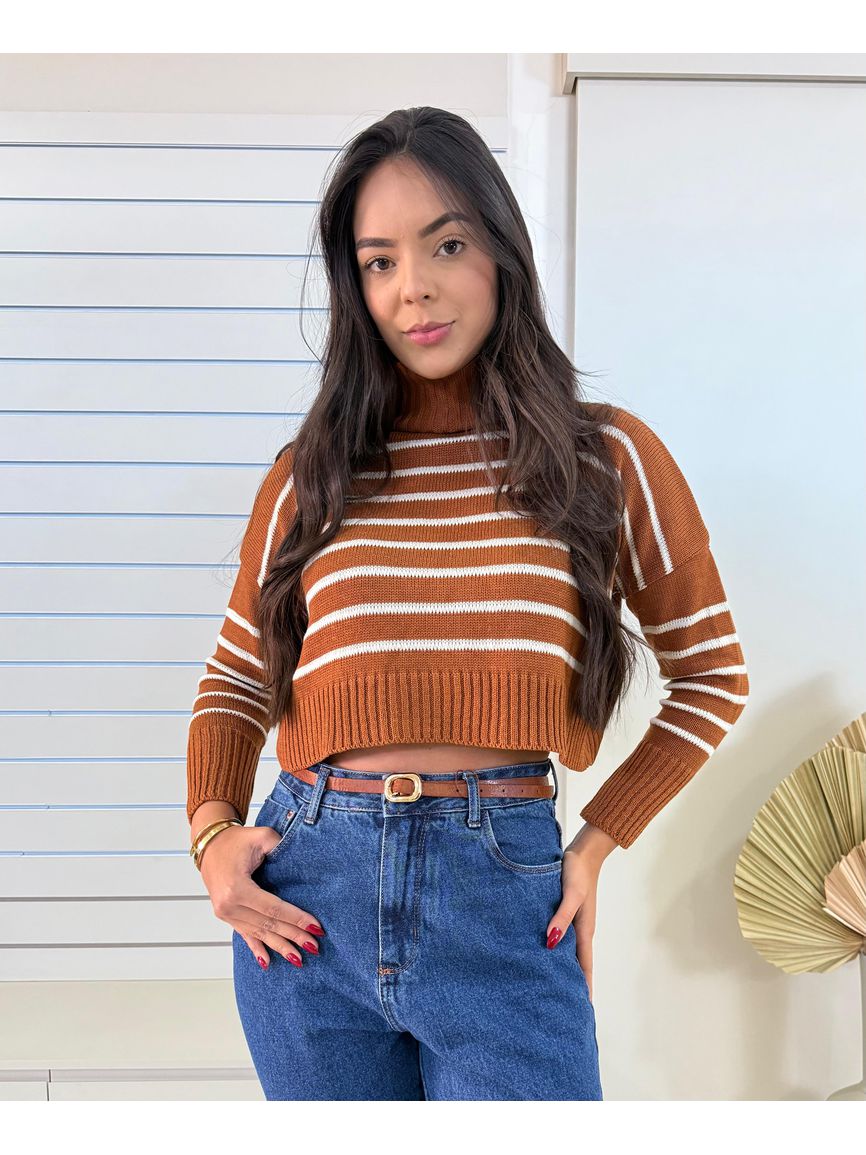 Cropped Tricot Maíra - Terracota - REAL STORE