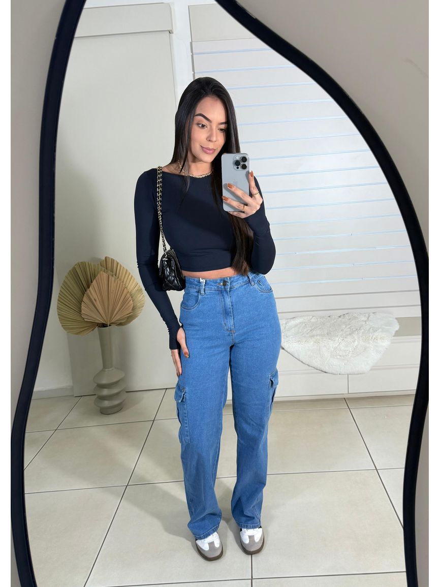 Cropped Sasha - Preto - REAL STORE