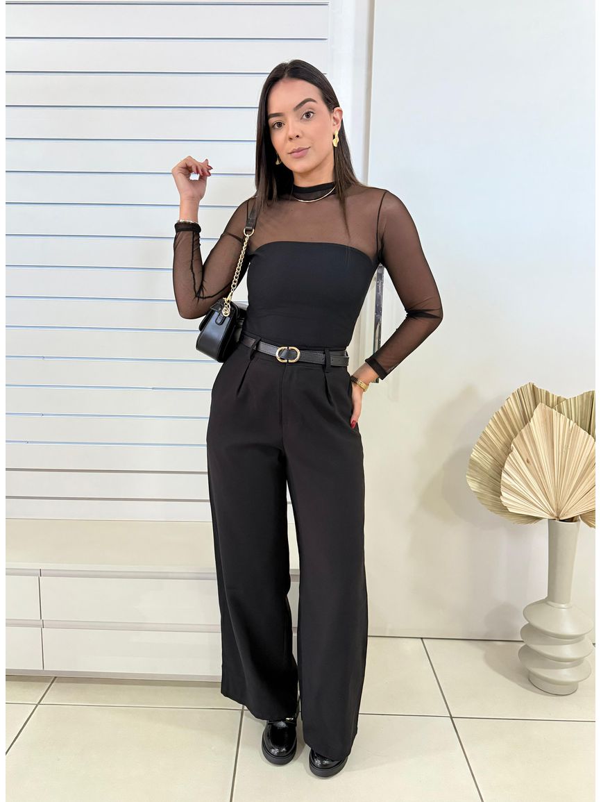 Body tule - preto - REAL STORE