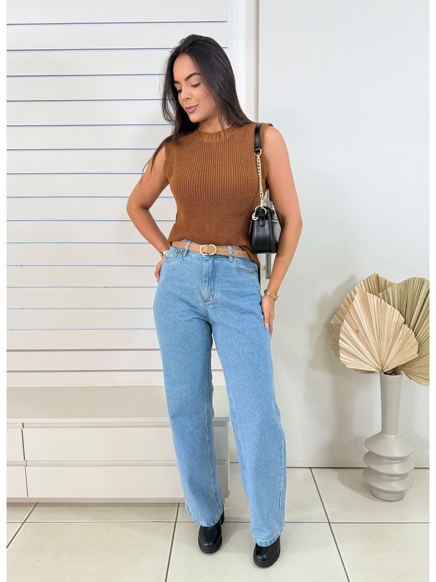 Colete Tricot Mary - caramelo escuro - REAL STORE