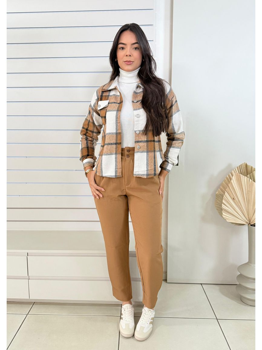 Camisa Flanelada Xadres victoria - Canela - REAL STORE