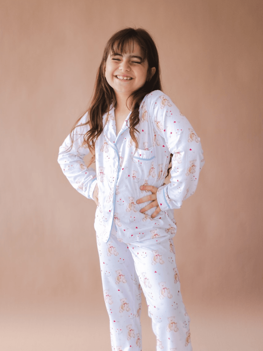 Pijama Infantil Americano Longo Urso Corações - TUTTI AMI