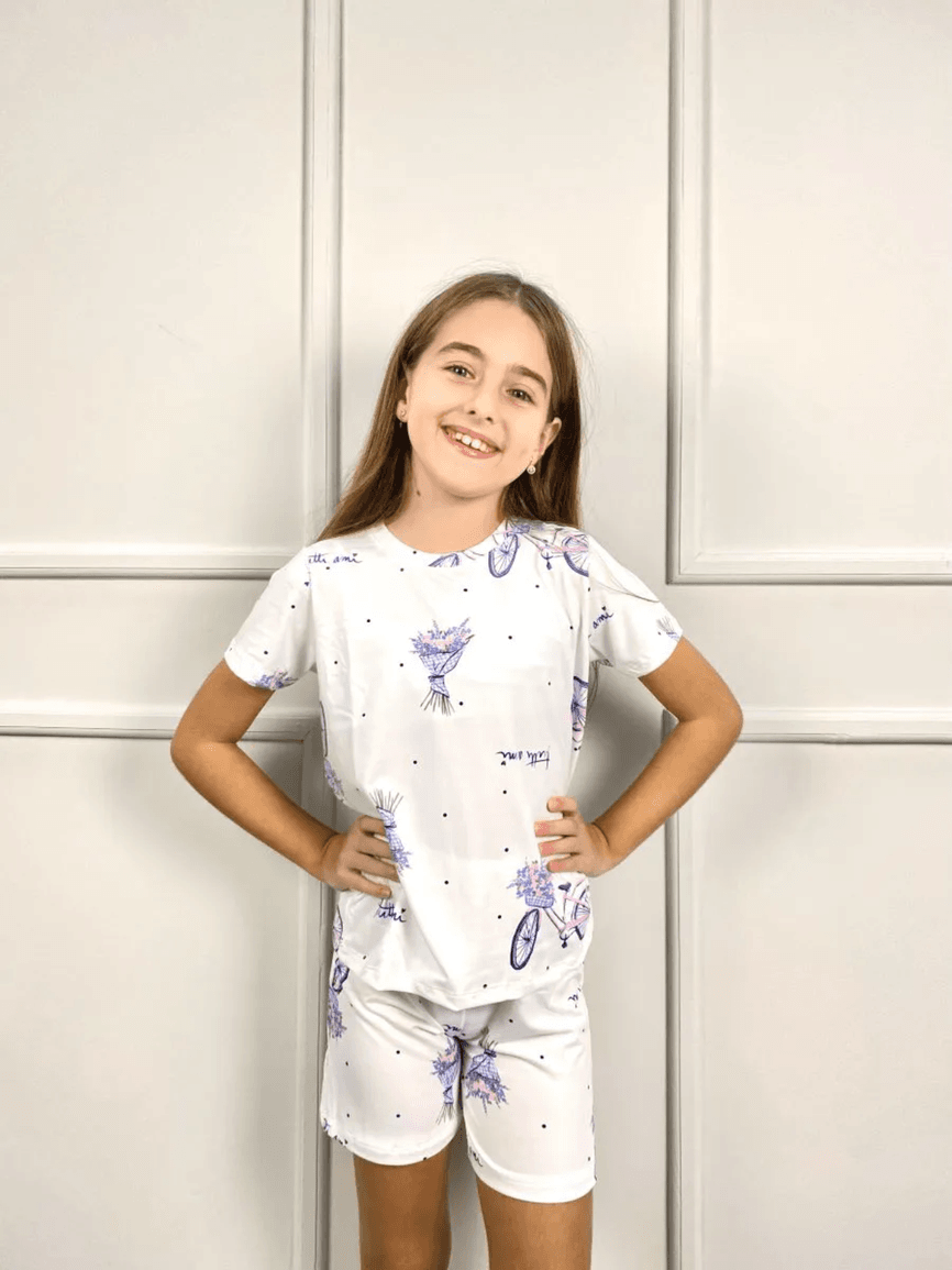 Pijama Infantil Curto Bike Malha - TUTTI AMI