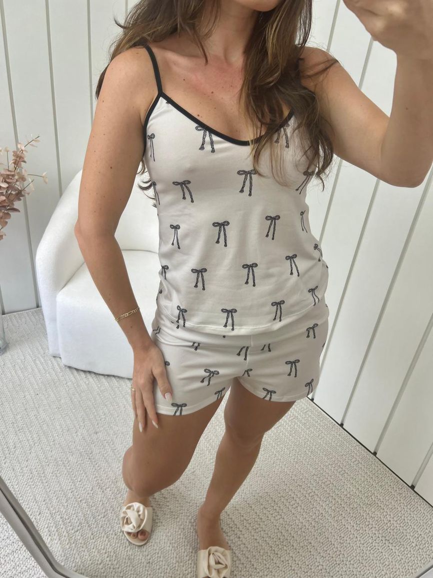 Pijama Feminino Curto Alcinha Laços - TUTTI AMI - Loja Oficial
