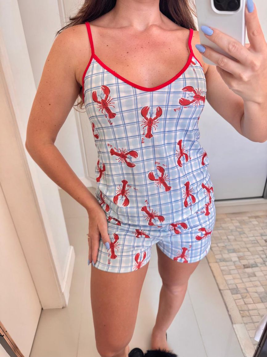 Pijama Feminino Curto Alcinha Lagosta - TUTTI AMI - Loja Oficial
