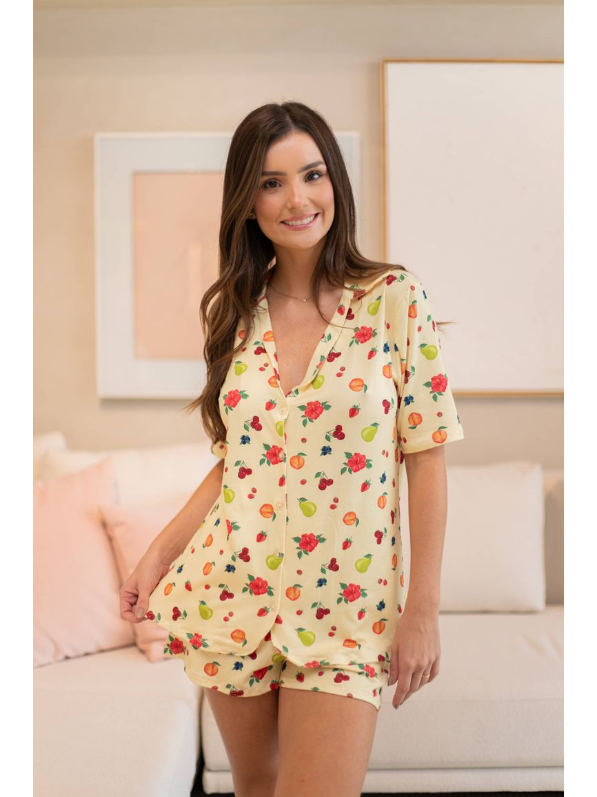 Pijama Feminino Americano Curto Frutinhas - TUTTI AMI - Loja Oficial