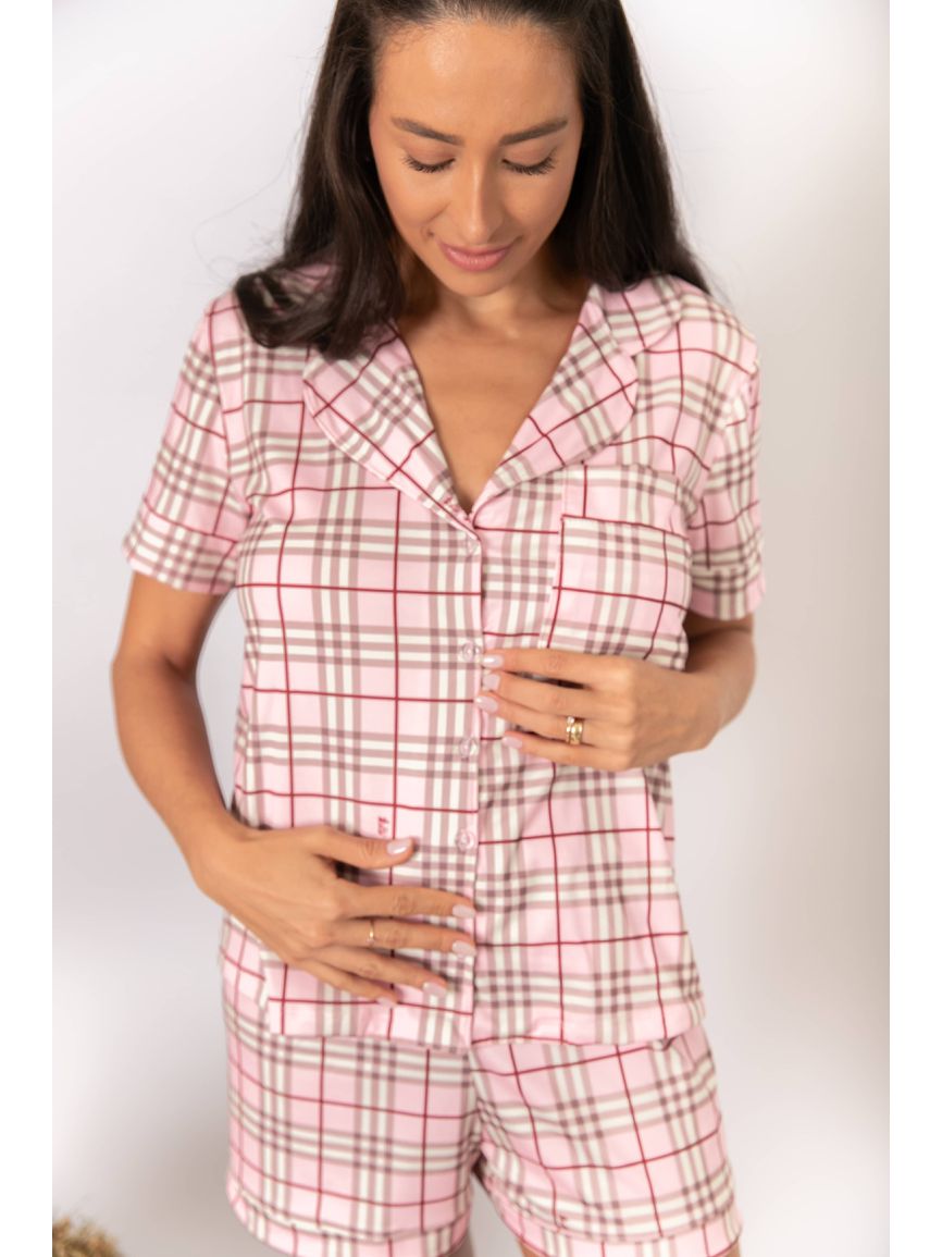Pijama Feminino Americano Curto Xadrez - TUTTI AMI - Loja Oficial