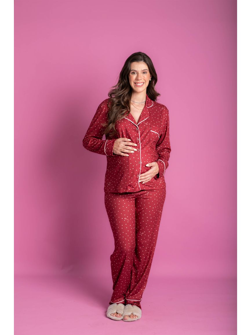 Pijama Feminino Americano Longo Coração - TUTTI AMI - Loja Oficial