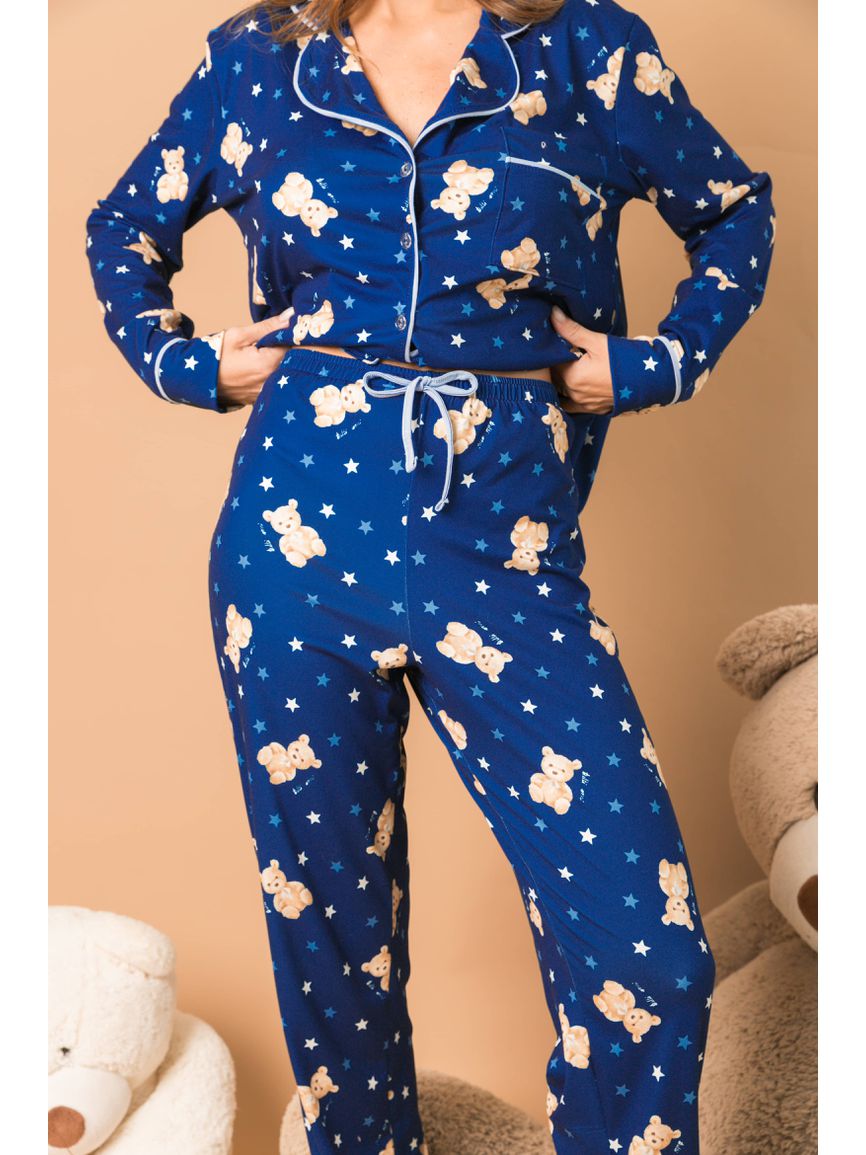 Pijama Feminino Americano Longo Ursos Estrelas - TUTTI AMI - Loja Oficial