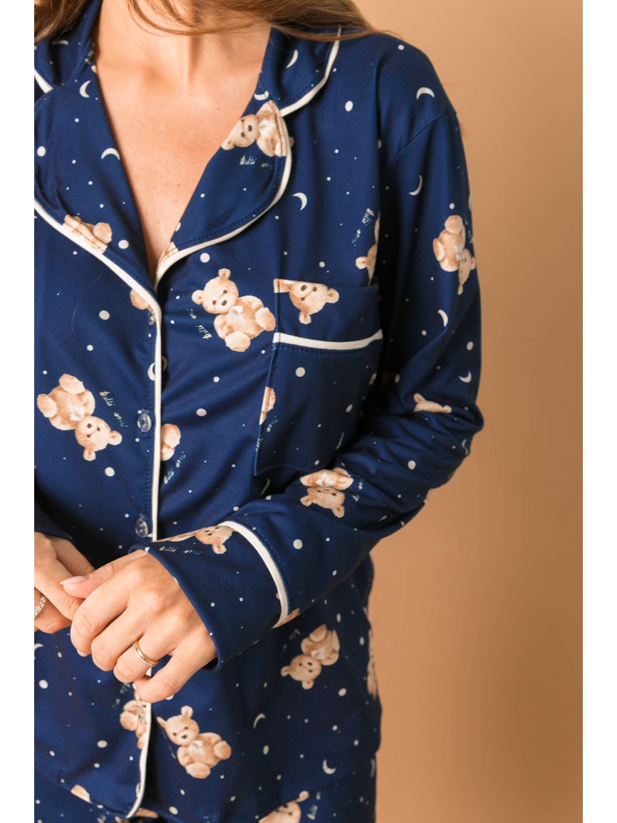 Pijama Feminino Americano Longo Ursos Lua - TUTTI AMI - Loja Oficial